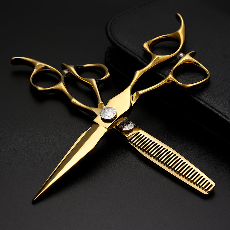 6 Inch  Gold Salon Hair Cutting Scissors, 440C Material