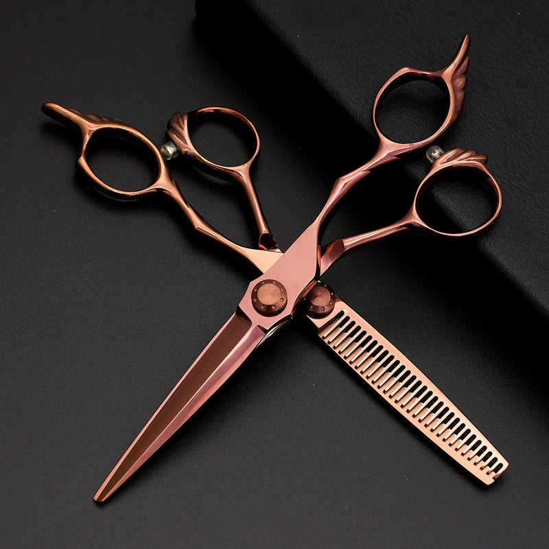 6 Inch 9CR Rose Gold Barber Scissors tijeras de peluqueria profesional